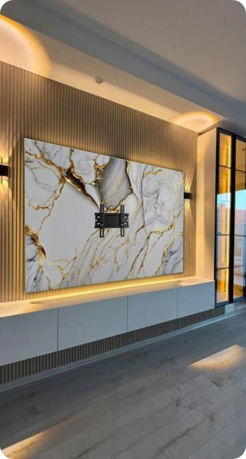 Turn blank walls into architectural moments with integrated storage, lighting and refined detailing.